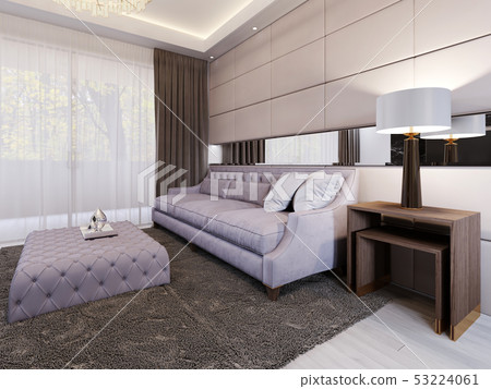 Luxurious quilted upholstered sofa with soft Luxurious quilted upholstered sofa with soft 53224061