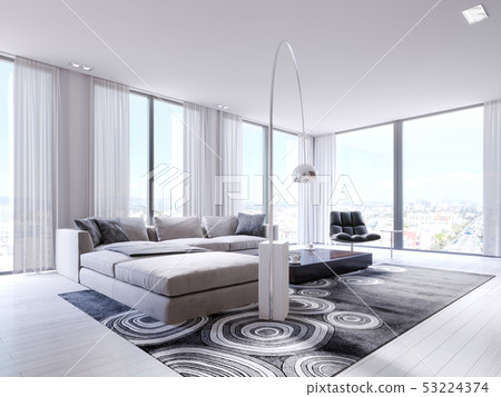 Fushions on comfortable corner sofa with armchair 53224374