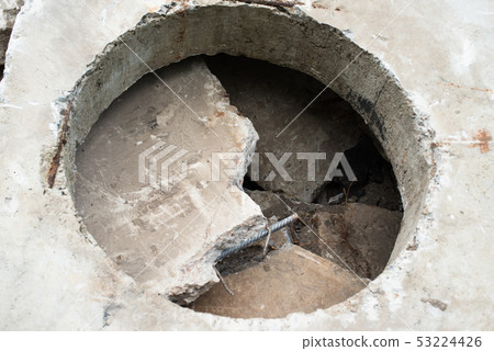 Concrete block with the manhole opening 53224426