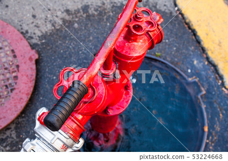 Red fire hydrant Red fire hydrant 53224668