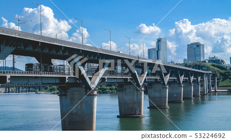 Hangang, Sky, Subway, Banpo Bridge, Summer, Seoul Hangang, Sky, Subway, Banpo Bridge, Summer, Seoul 53224692