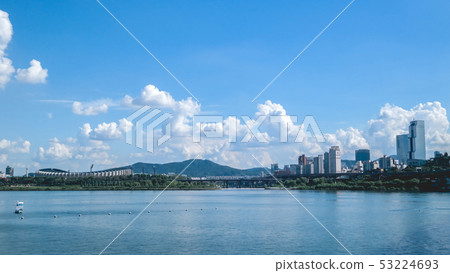 Han River, sky, summer, Seoul Han River, sky, summer, Seoul 53224693
