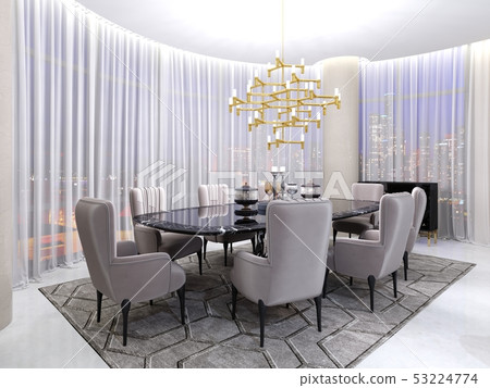 Art deco room for negotiations, with a table and Art deco room for negotiations, with a table and 53224774