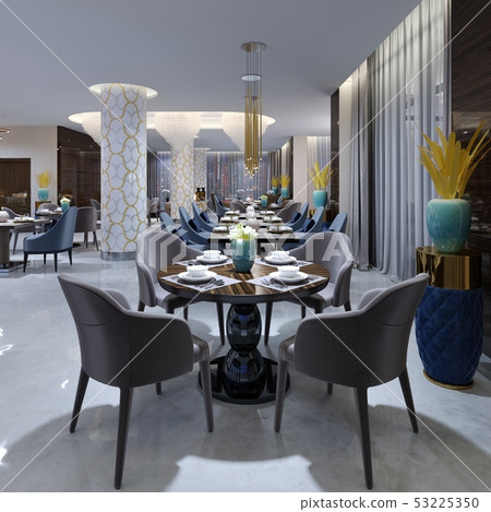 Restaurant and lounge area in a modern hotel. Restaurant and lounge area in a modern hotel. 53225350