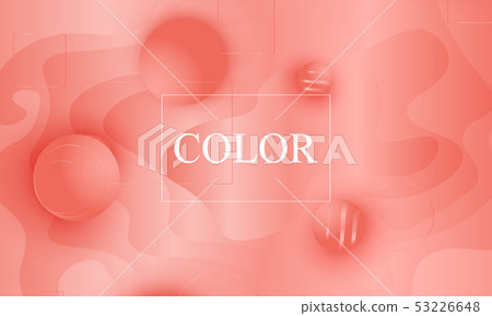 Coral color background. Fluid shapes pattern. 53226648