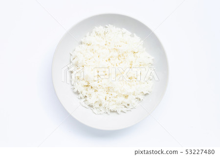 Dish of rice isolated on white Dish of rice isolated on white 53227480