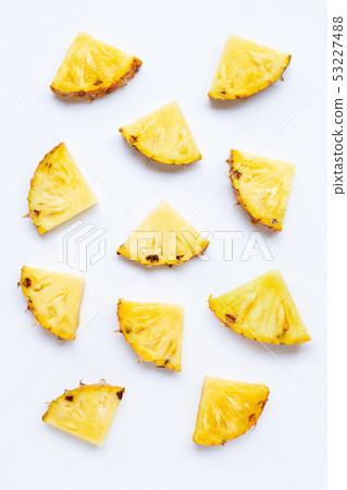 Pineapple slices on white. Pineapple slices on white. 53227488