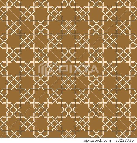 Seamless arabic geometric ornament in brown color. 53228330