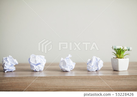 Great idea concept. Standing out of the crowd. Dollars photo Great idea concept. Standing out of the crowd. Dollars photo 53228426