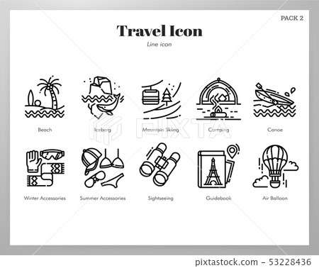 Travel icons Line pack 53228436