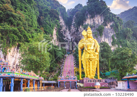 Batu Caves statue and entrance near Kuala Lumpur, 53228490