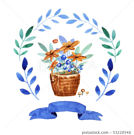 Watercolor summer composition Watercolor summer composition 53228548