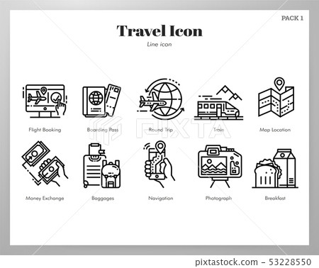 Travel icons Line pack Travel icons Line pack 53228550