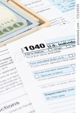 Individual income tax returm form by IRS, concept Individual income tax returm form by IRS, concept 53228585