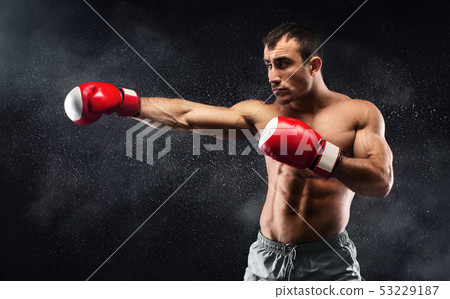 Young attractive man boxer is ready to deal 53229187