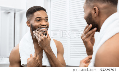 Modern man in bathroom concept Modern man in bathroom concept 53229701