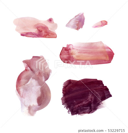 Set of Red hand drawn watercolor stains Set of Red hand drawn watercolor stains 53229715