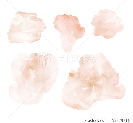 Set of beige hand drawn watercolor stains Set of beige hand drawn watercolor stains 53229716
