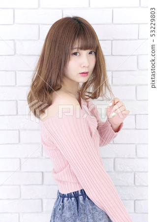 Young lady's hair style Young lady's hair style 53229803