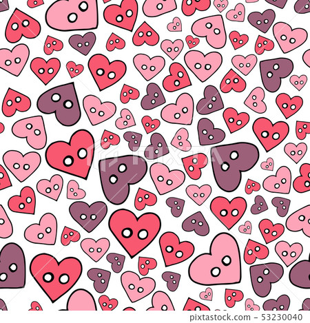 Seamless pattern with hand drawn sewing buttons on 53230040