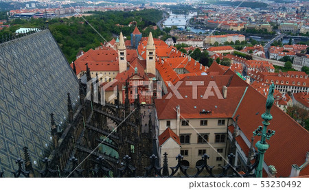 A beautiful view of Prague from a bird's flight 53230492