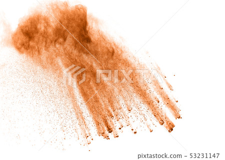 Brown dust cloud.Brown particles splattered. 53231147