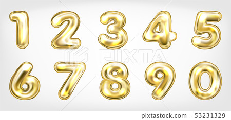 Gold metallic shining number symbols 53231329