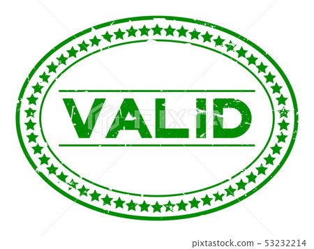 Grunge green valid word oval rubber seal stamp Grunge green valid word oval rubber seal stamp 53232214