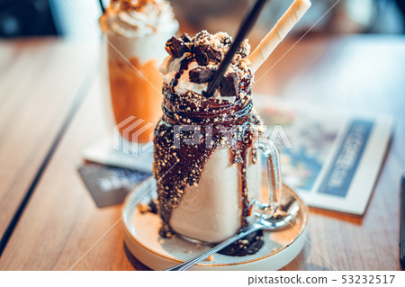 Cocoa smoothie In the glass Dessert Cocoa smoothie In the glass Dessert 53232517
