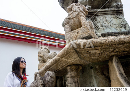 Beautiful smile Asian girl lady traveler trip tour 53232629