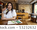 Beautiful smile Asian girl lady relax coffee shop 53232632