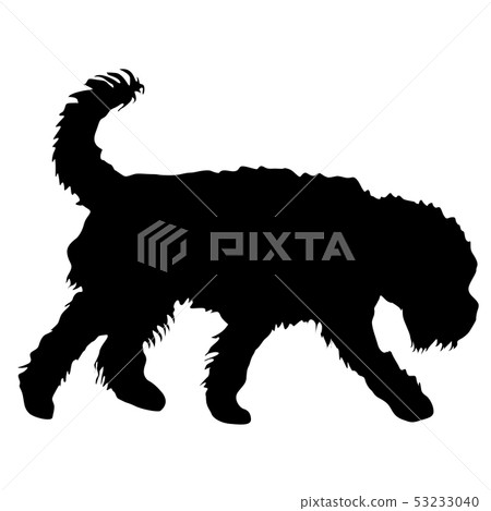 Airedale Terrier dog silhouette on a white 53233040