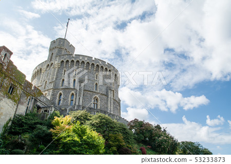 石柱建築和溫莎城堡的石牆 53233873