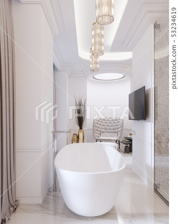 Luxurious contemporary bathroom with a 53234619