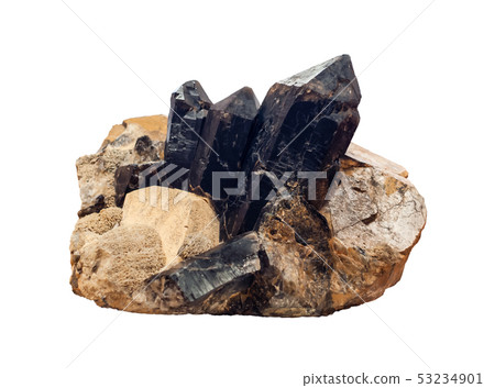 conglomerate of morion, feldspar and mica crystals conglomerate of morion, feldspar and mica crystals 53234901