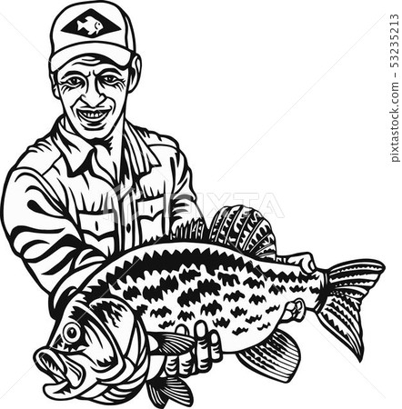 Fisherman and Crappie fish - Freshwater sport fish Fisherman and Crappie fish - Freshwater sport fish 53235213