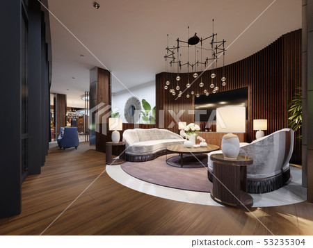 Very luxurious seating area in a modern hotel. Very luxurious seating area in a modern hotel. 53235304