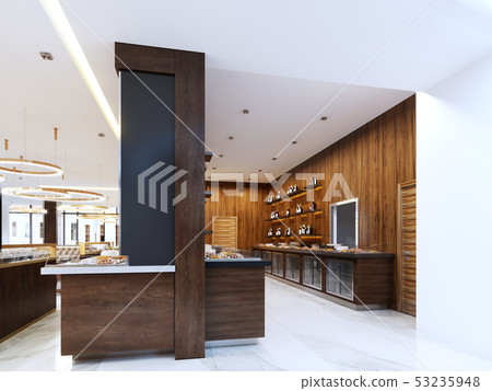 Buffet modern restaurant in contemporary style. Buffet modern restaurant in contemporary style. 53235948