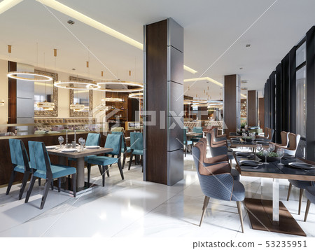Luxury restaurant in contemporary style with 53235951