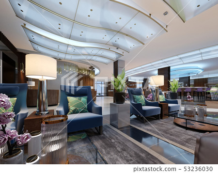 Luxurious interior design lounge area of the five 53236030