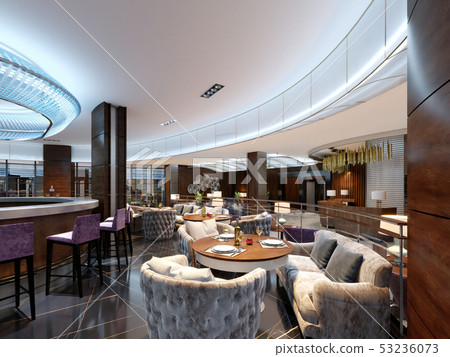 Modern bar and restaurant interior, part of a 53236073