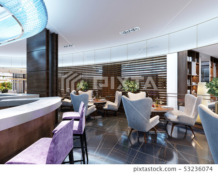 Modern Interior of cozy bar restaurant. Modern Interior of cozy bar restaurant. 53236074