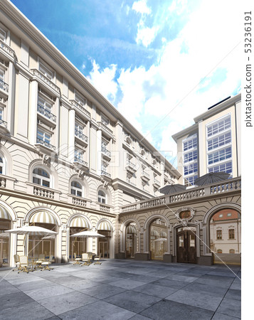 The architecture of the courtyard is classic 53236191