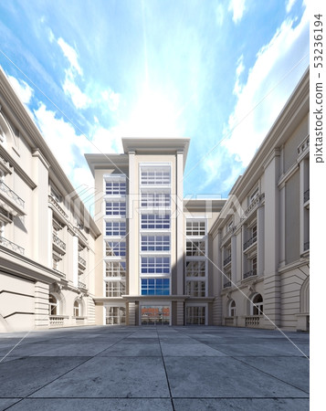 The architecture of the courtyard is classic 53236194