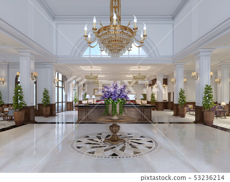 luxury entrance in classic hotel with a large 53236214
