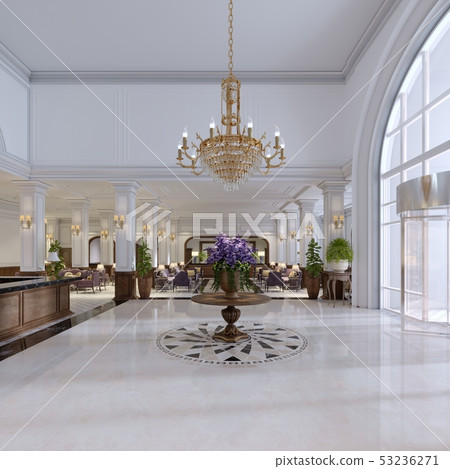 luxury entrance in classic hotel with a large 53236271