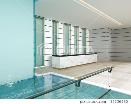 Luxury spa center with reception interior with 53236380