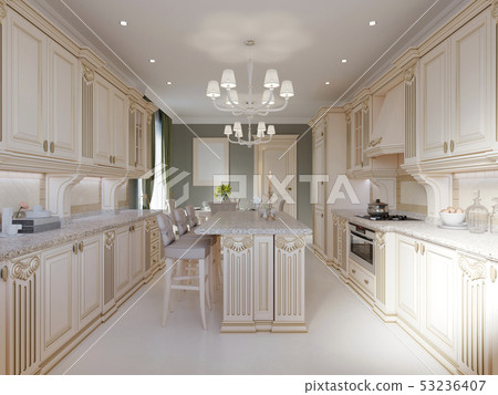 Classical kitchen with luxury elements. 53236407