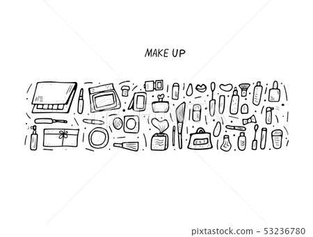 Set of cosmetic items. Collection of beauty tools. Set of cosmetic items. Collection of beauty tools. 53236780