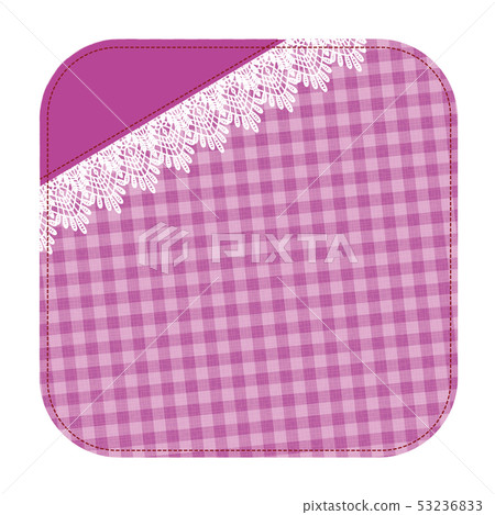  Lace Material Coaster-style Frame Check Pattern Purple 53236833
